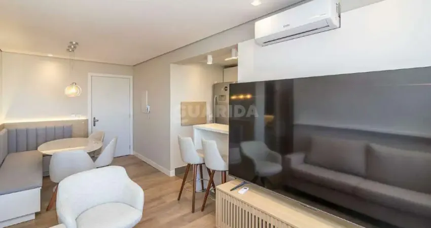 Apartamento novo com 2 dormitórios mobiliado, sendo 1 suíte, e 1 vaga de garagem no bairro jardim lindóia