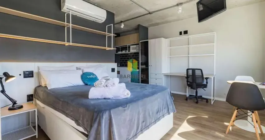 Studio mobiliado com 1  vaga escriturada, opção de gestão  profissional administrando locações, bairro rio branco.