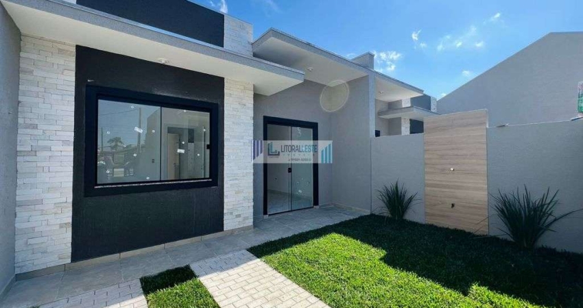 Residência em alvenaria - teto em laje - 2 dormitórios/suíte - churrasqueira.