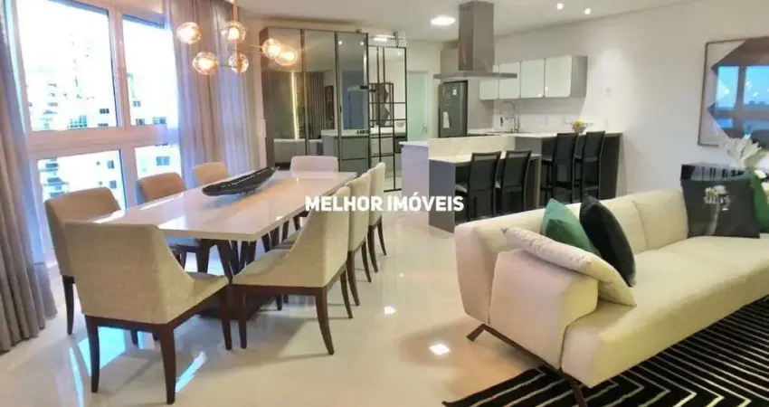 Locação anual apartamento mobiliado com 4 suítes e 2 vagas de garagem privativa localizado em balneário camboriú