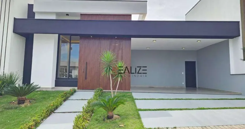 Casa moderna com 3 suítes e escritório à venda, 193 m² por R$ 1.665.000 - Condomínio Fechado - Indaiatuba/SP