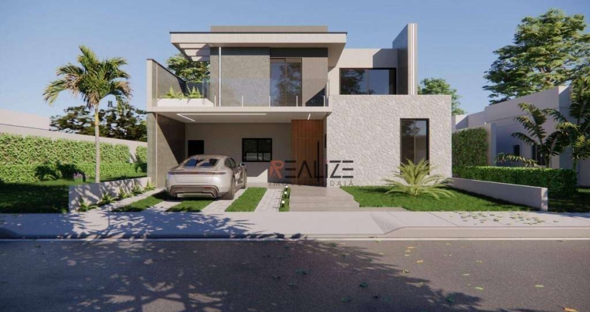 Sobrado moderno com 4 dormitórios e escritório à venda, 303 m² por R$ 3.300.000 - Condomínio Alto Padrão - Indaiatuba/SP