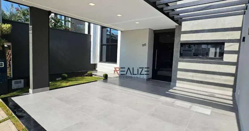 Casa nova e moderna com 3 dormitórios à venda, 104 m² por R$ 930.000 - Condomínio Montreal Residence - Indaiatuba/SP