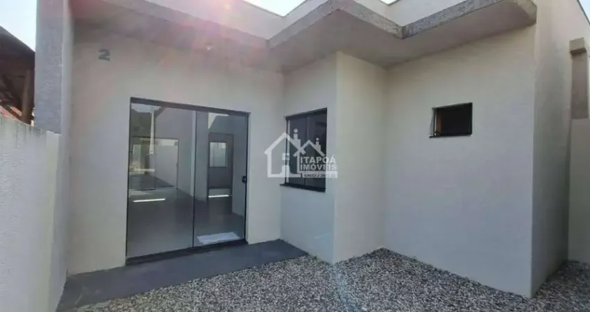 Casa geminada c/ 1 suite + 1 quarto, churrasqueira, baln. são josé em itapoá sc.