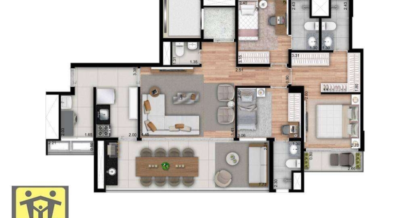 Apartamento com 3 dormitórios à venda, 112 m² por R$ 1.432.000,00 - Ipiranga - São Paulo/SP