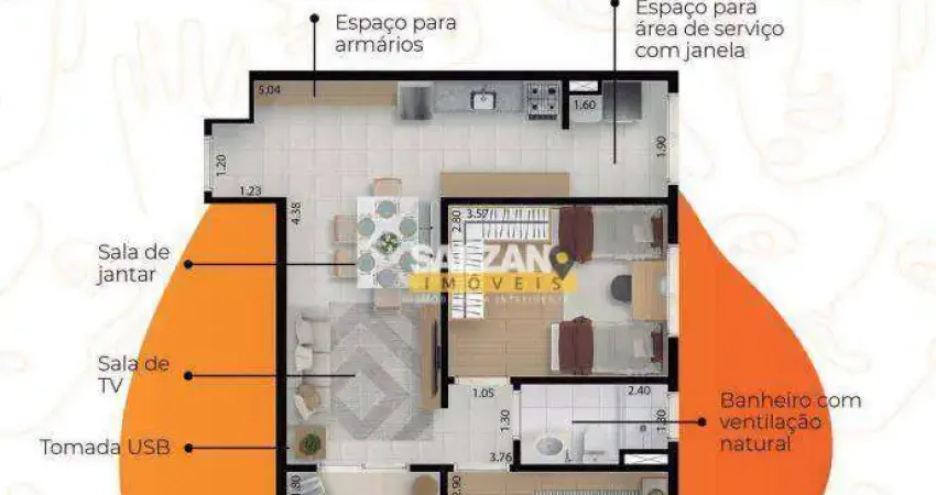 Apartamento com 2 dormitórios à venda, 63 m² por R$ 450.000,00 - Jardim das Nações - Taubaté/SP