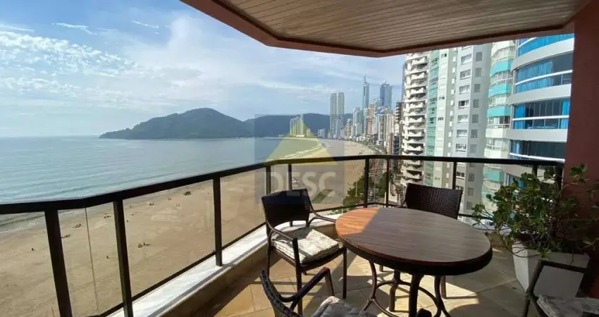 Apartamento frente mar de quatro suítes, mobiliado para locação anual em balneário camboriú