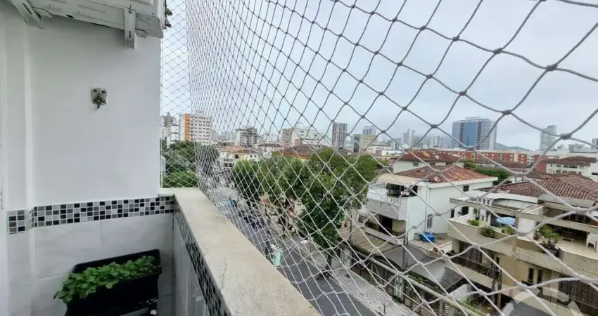 Apartamento com 3 dormitórios de frente com garagem fechada , 1 suite a vena no embaré - santos. s.p.