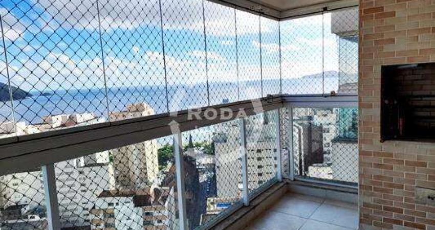 Apartamento com 3 dormitórios e vista para o mar para alugar em Santos