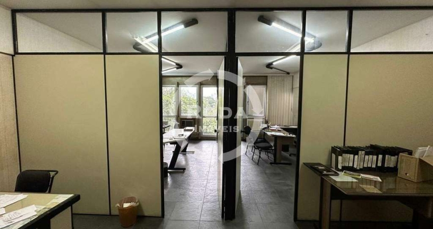 Sala Comercial para locação no Centro de Santos – 110 m², Vaga Coberta e Portaria 24h