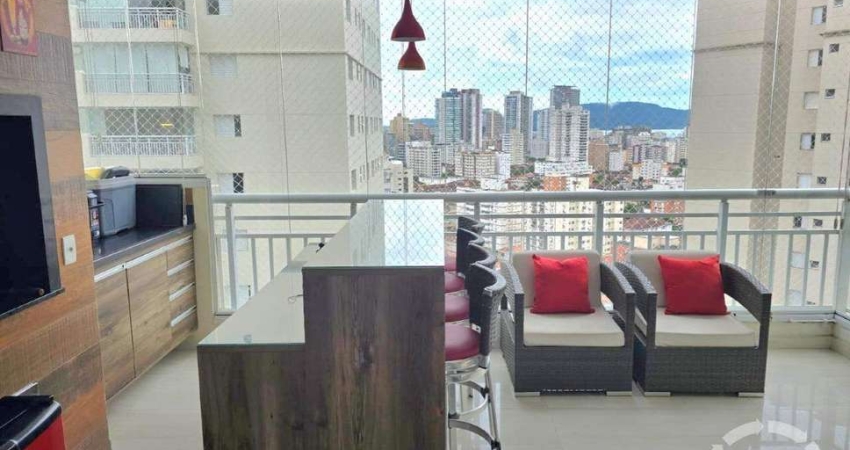 Apartamento Amplo 3 dormitórios 1 suite, com Varanda Gourmet à Venda no Marapé – Santos/SP