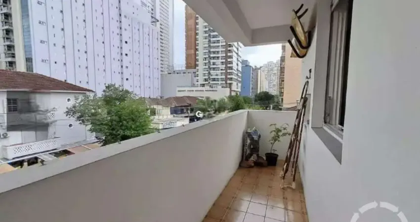 Apartamento 3 dormitórios frente com sacada à venda no gonzaga – santos/sp