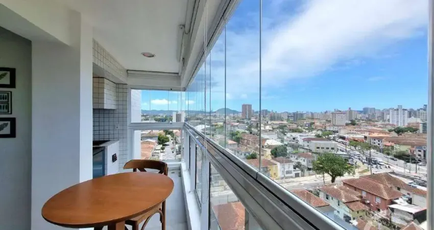 Lindo apartamento com 1 dormitório , porteira fechada para alugar no boqueirão em santos - s.p.