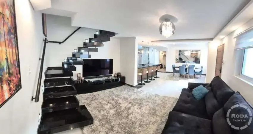 Sobrado alto padrão no embaré 2 dorm, sala 3 ambientes, mobiliada