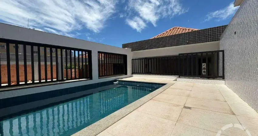 Casa sobreposta alta com 3 suítes, piscina e salão de festas em embaré, santos