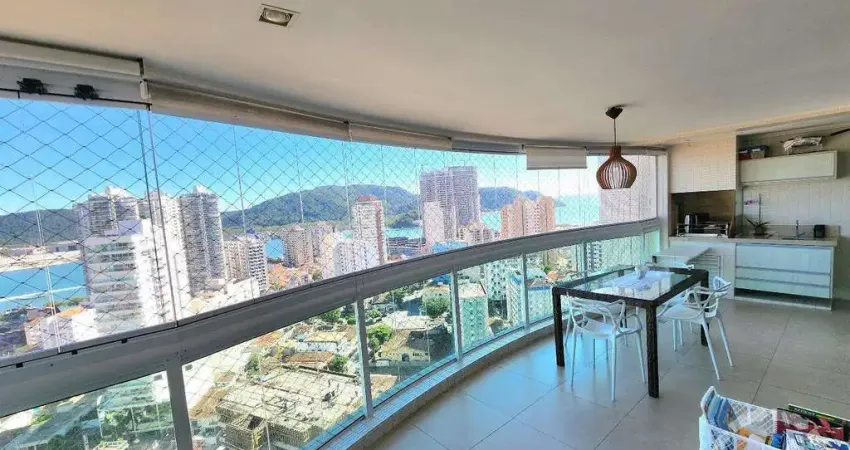 Apartamento vista mar de Alto Padrão no Terrazas Residence, 3 Suítes, 164 m², Ponta da Praia – Santos/SP