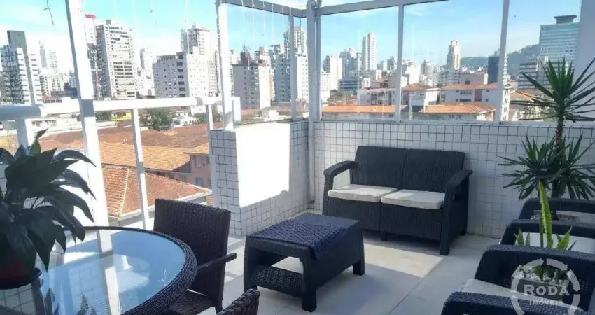 Cobertura residencial 3 suítes com 2 vagas no Boqueirão, Frente – Santos