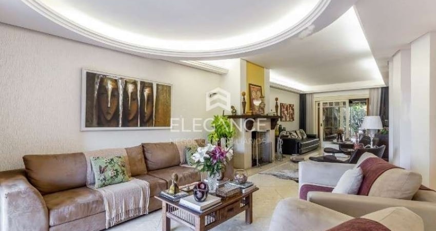 Elegance imóveis vende casa com 418m, 5 dormitórios, 5 suítes, living com lareira, 4 vagas de garagem/box, pátio, jardim. Comprar R$ 2.300.000,00