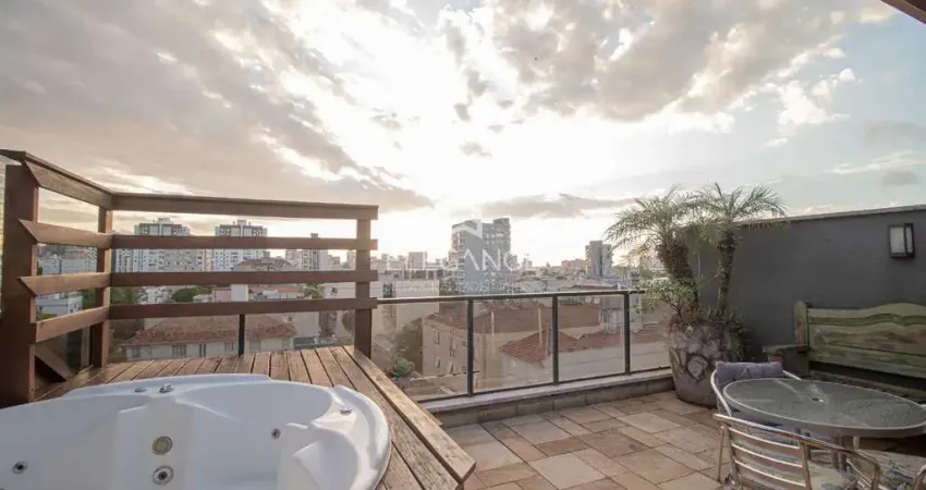 Elegance Imóveis vende ótima cobertura de 234 m2 privativos com 4 dormitórios 2 suítes 2 vagas box garagem Auxiliadora Porto Alegre.