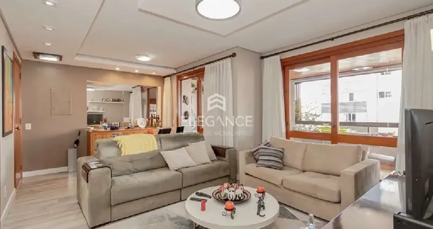 Apartamento mobiliado para comprar com 3 dormitórios suíte 125 m2 privativos, 2 vagas box/garagem Jardim Planalto Porto Alegre. Elegance Imóveis