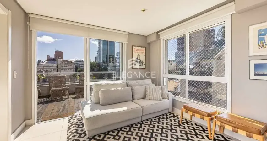 Cobertura de luxo na auxiliadora com 2 quartos, 1 suíte, 3 vagas e 124m² em porto alegre-rs.