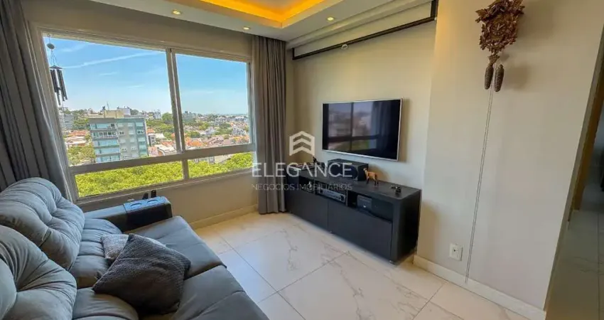 Apartamento para comprar de frente andar alto 68 m2, 2 dormitórios 1 suíte 1 vaga garagem portaria 24 h. jardim lindóia porto alegre. elegance imóveis