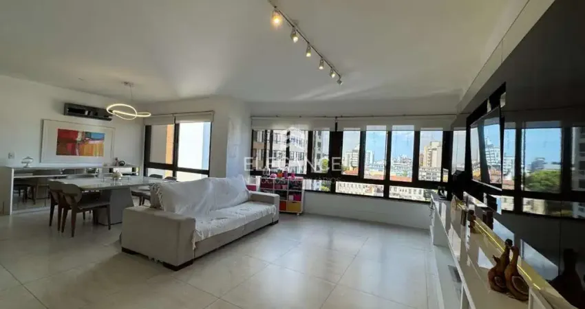 Apartamento para comprar em andar alto, vista linda, com 140 m2, com 3 dormitórios e 3 vagas de garagem rio branco porto alegre - rs. elegance imóveis
