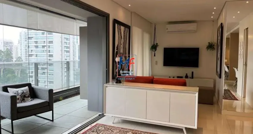 Excelente apto no Brooklin Paulista, com 81m² a.u., 1 dormitório (1 suíte), sala, cozinha, home office, varanda envidraçada, 2 vagas, lazer (REF 20.359)