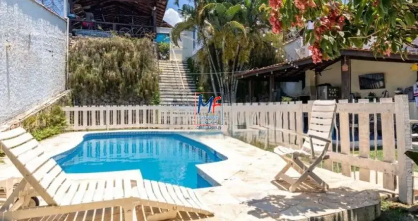 Excelente casa  bairro itaguassú,  255 m² a.c., casa principal, chalé, piscina, churrasqueira. prox. praia perequê ref 20.663)