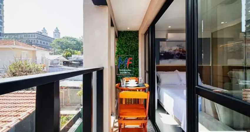 Excelente apto studio, 32m² a.u., mobiliado , 1 dormitório, sala, varanda, lazer. Prox. Metrô Santuário N.S. Fátima (REF 20.703)