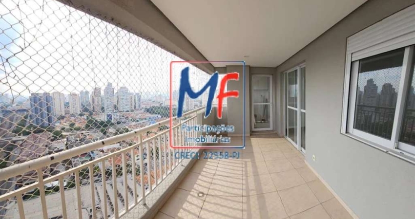 Excelente apto garden no Tatuapé, 132m² a.u., 2 dormitórios (1 suíte), sala, cozinha, terraço c/ churrasqueira, 2 vagas. Prox. Metrô Carrão/Assaí Atacadista (REF 21.049)
