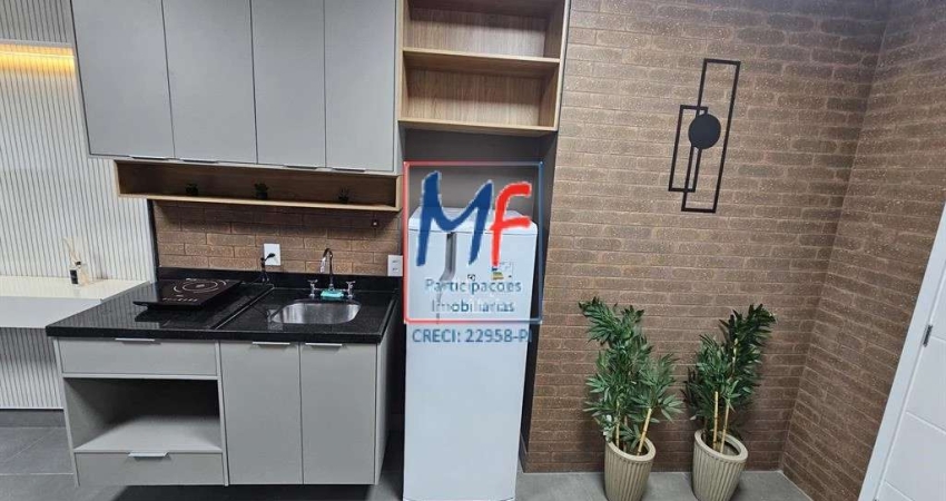 Excelente apto studio na Vila Clementino, com 28m² a.u., 1 dormitório, cozinha, banheiro, varanda, lazer. Prox. Shopping Metrô Santa Cruz (REF 21.119)