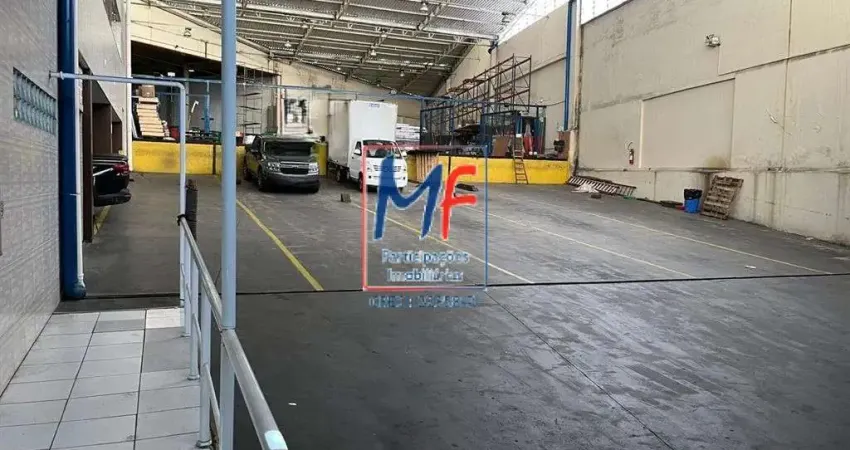 Excelente galpão  Vila Guarani (Zona Sul SP), com 1654m² a.c., 1400m² a.t., refeitório, recepção, vestiários, escritórios, 10 vagas. Prox. Metrô Jabaquara .ZEU .(REF 21.124)