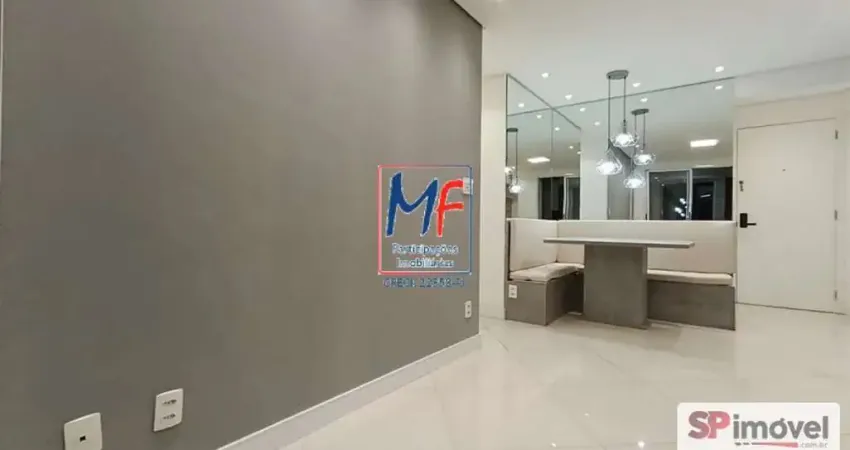 Excelente apto na Vila Gustavo, com 60m² a.u., 2 dormitórios (1 suíte), salas de estar e jantar, cozinha, lavanderia, varanda gourmet envidraçada, 1 vaga, lazer (REF 21.162)