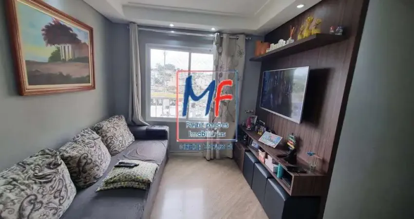 Excelente apto no Parque Erasmo Assunção, Santo André/SP, com 50m² a.u., 2 dormitórios, sala, cozinha, área de serviço, 1 vaga, lazer (REF 21.237)
