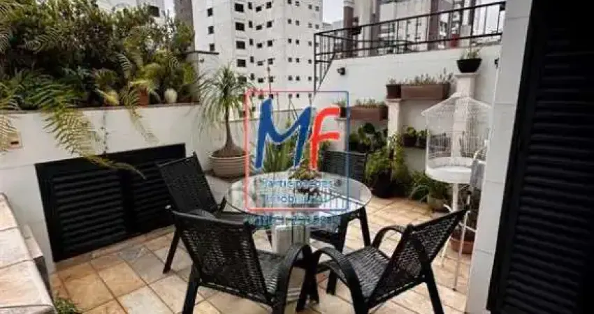 Excelente apto cobertura na vila regente feijó, com 188m² a.u., 3 dormitórios (1 suíte), sala, cozinha, lavanderia, terraço, churrasqueira, piscina, 3 vagas, lazer (ref 21.260)