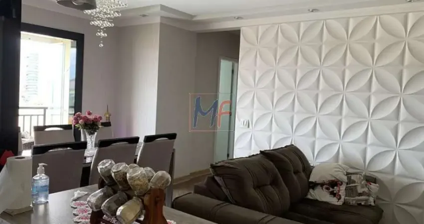 Ref 15.991 - lindo apartamento , 80 m² a.u., 3 quartos (1 suíte) , sala 2 ambientes ,sacada gourmet, cozinha planejada, 2 vagas e lazer.