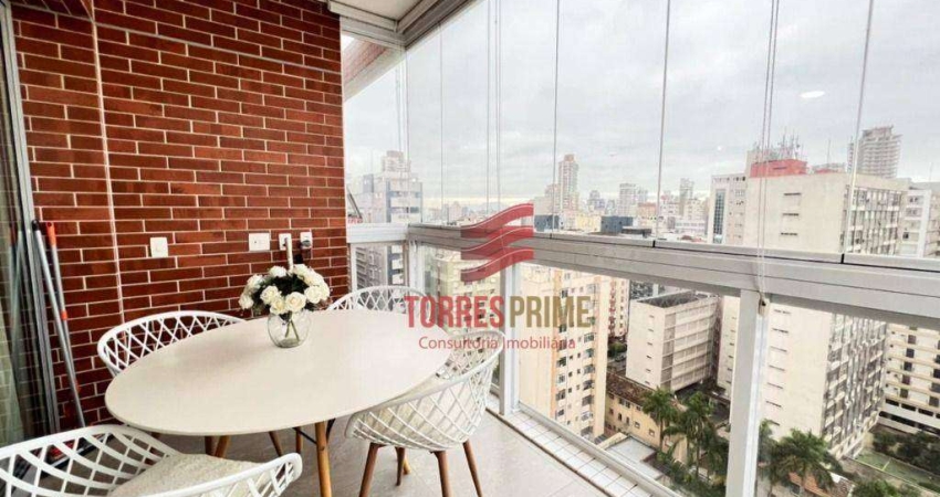Apartamento com 1 dormitório à venda, 46 m² por R$ 795.000,00 - Boqueirão - Santos/SP