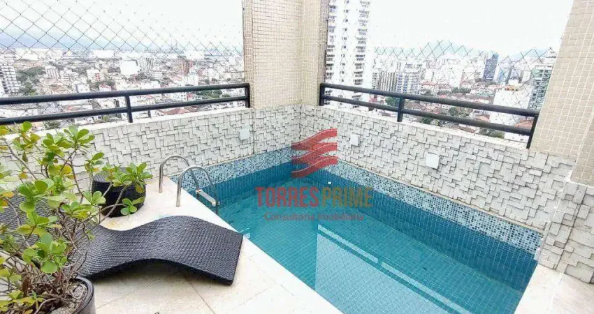 Cobertura com 3 dormitórios à venda, 191 m² por r$ 2.350.000,00 - embaré - santos/sp