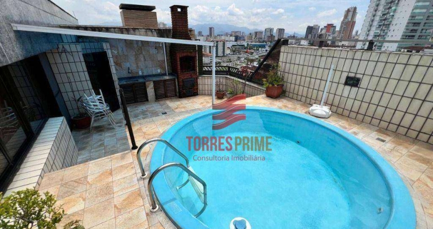 Cobertura com 4 dormitórios para alugar, 265 m² por R$ 10.000,00/mês - Pompéia - Santos/SP