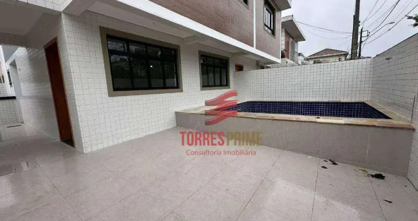 Sobrado com 3 dormitórios, 3 suítes, churrasqueira e piscina à venda, 140 m² por r$ 1.510.000,00 - vila belmiro - santos/sp