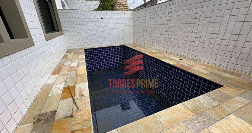 Sobrado com 3 dormitórios, 1 suíte, quintal, churrasqueira e piscina à venda, 140 m² por r$ 1.455.000 - vila belmiro - santos/sp
