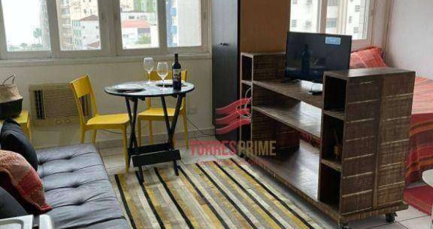 Studio Mobiliado com 1 dormitório para alugar, 36 m² por R$ 2.500/mês - Ponta da Praia - Santos/SP