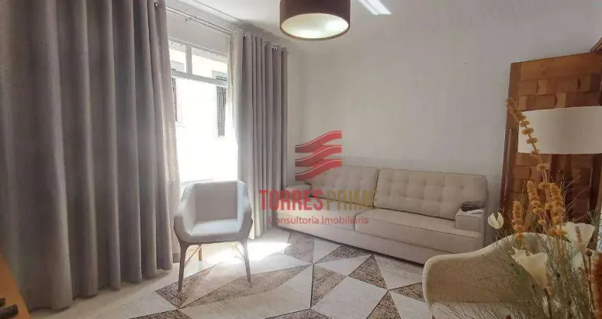 Lindo apartamento, porteira fechada, totalmente reformado com 3 dormitórios à venda, 100 m² por r$ 690.000 - boqueirão - santos/sp