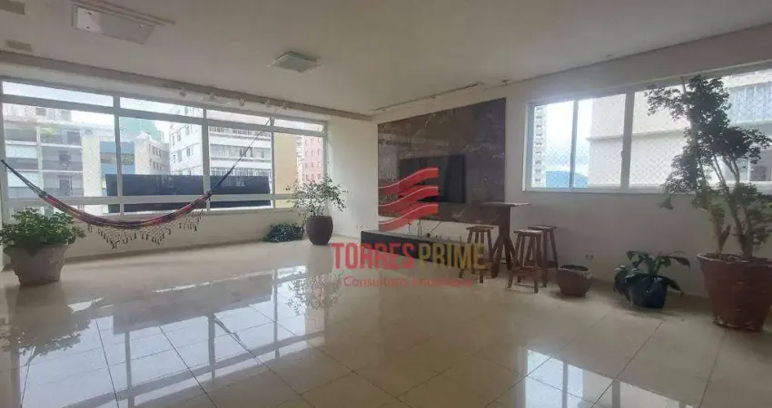 Apartamento com vista parcial do mar, com 3 dormitórios à venda, 137 m² por r$ 870.000 - boqueirão - santos/sp