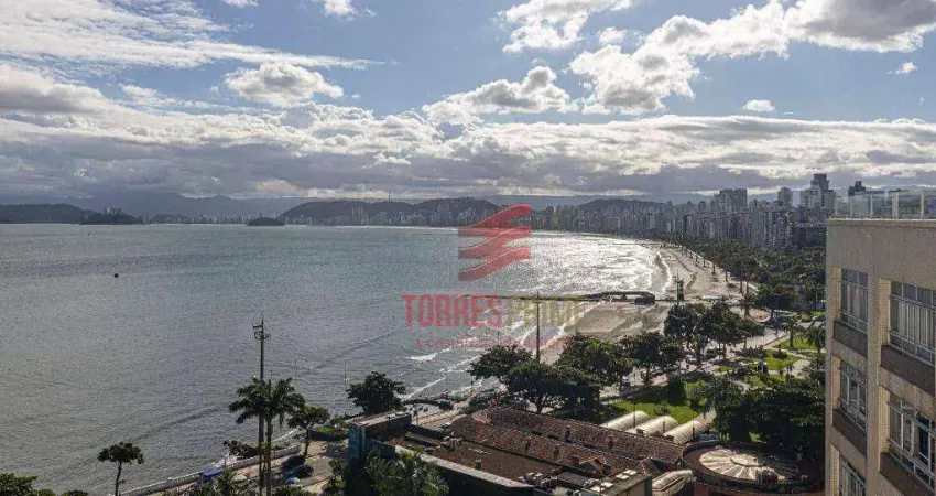 Oportunidade! Apartamento com 3 dormitórios, 1 suíte, Vista Mar, à venda, 147 m² por R$ 1.700.000 - Ponta da Praia - Santos/SP