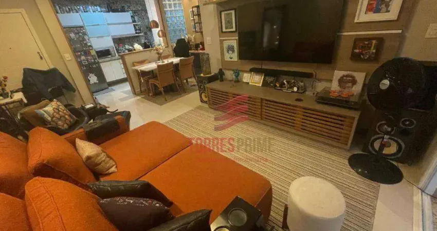 Apartamento com 2 dormitórios sendo 1 suíte, lazer completo e 2 vagas demarcadas à venda, 83 m² por r$ 965.000 - embaré - santos/sp