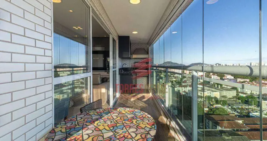 Apartamento com 3 dormitórios com lazer completo à venda, 97 m² por R$ 1.100.000 - Boqueirão - Santos/SP
