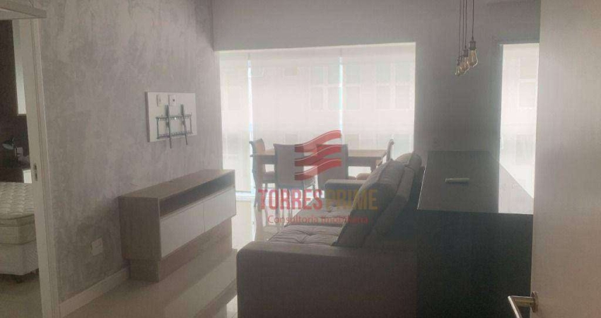 Apartamento com 1 dormitório para alugar, 57 m² por R$ 6.500,02/mês - Gonzaga - Santos/SP