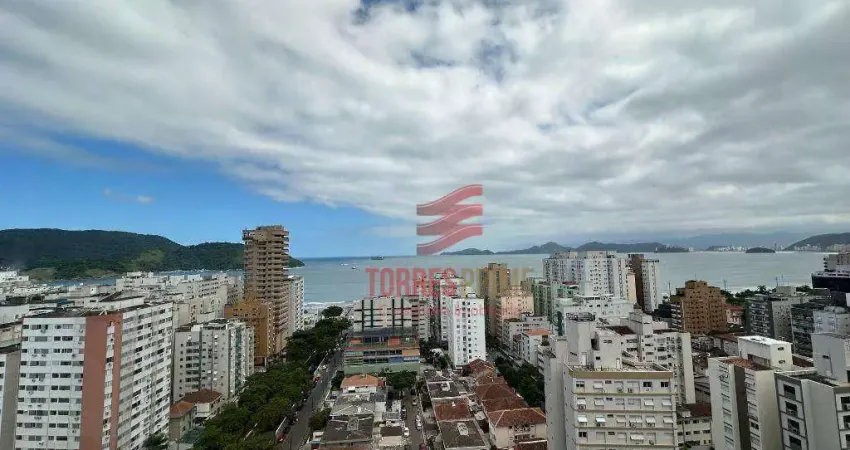 Apartamento Vista Mar com 3 suítes, Lazer Completo e 3 Vagas de Garagem à venda com 145 m² por R$ 2.330.000 - Aparecida - Santos/SP